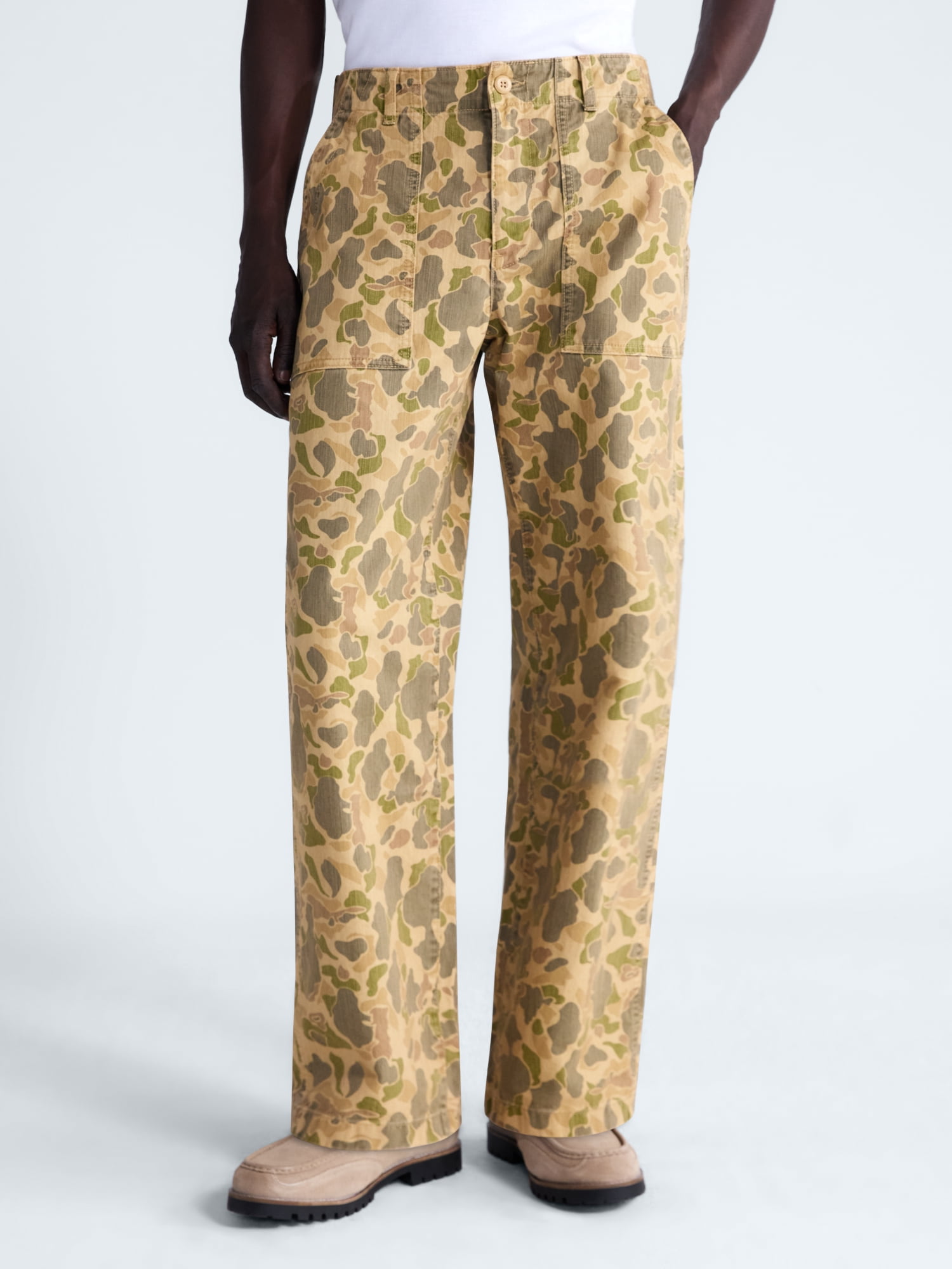 Free Assembly Men's Cotton Camo Utility Pants, Waist Sizes 30-38