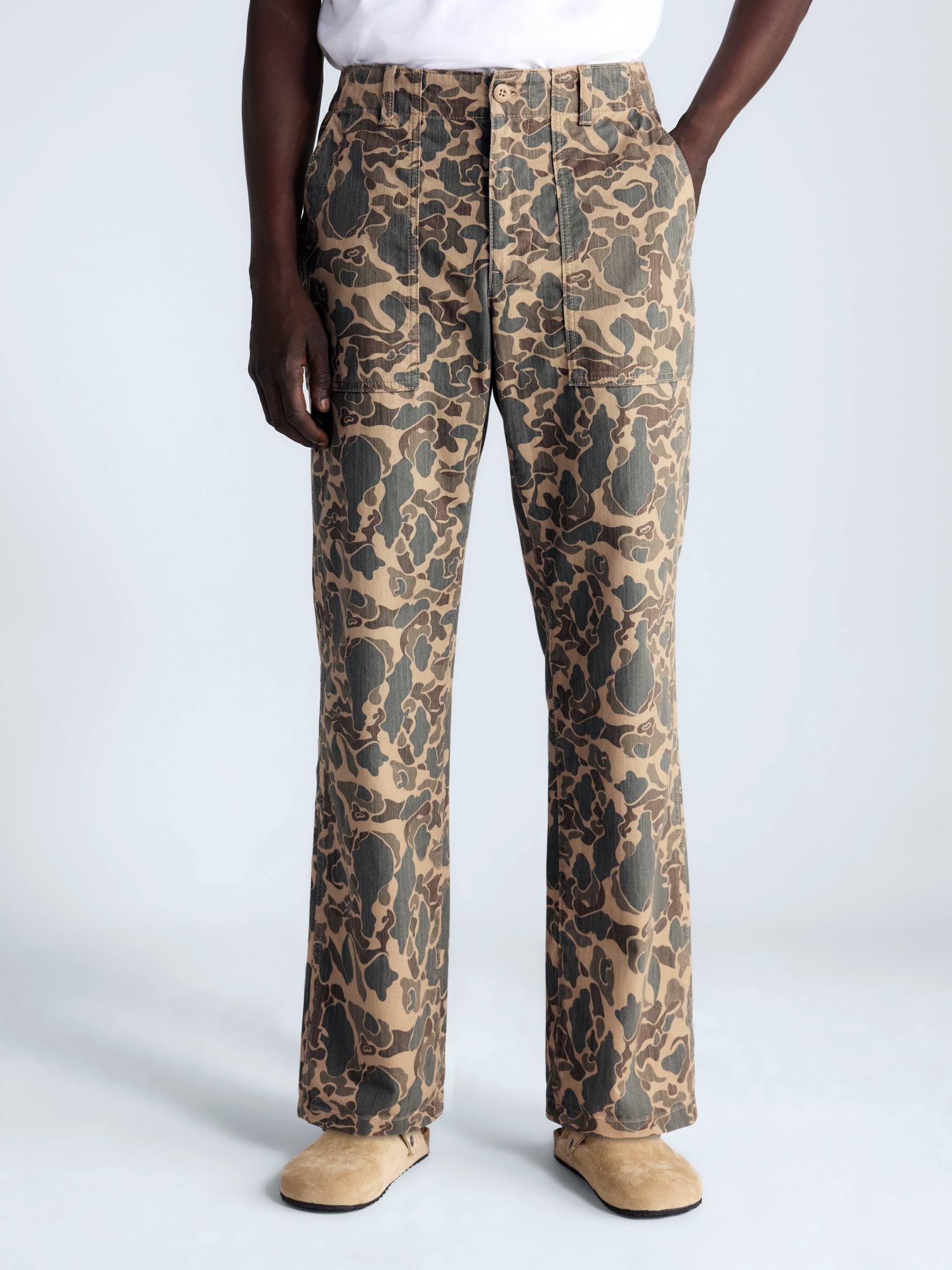 Free Assembly Men's Cotton Camo Utility Pants, Waist Sizes 30-38