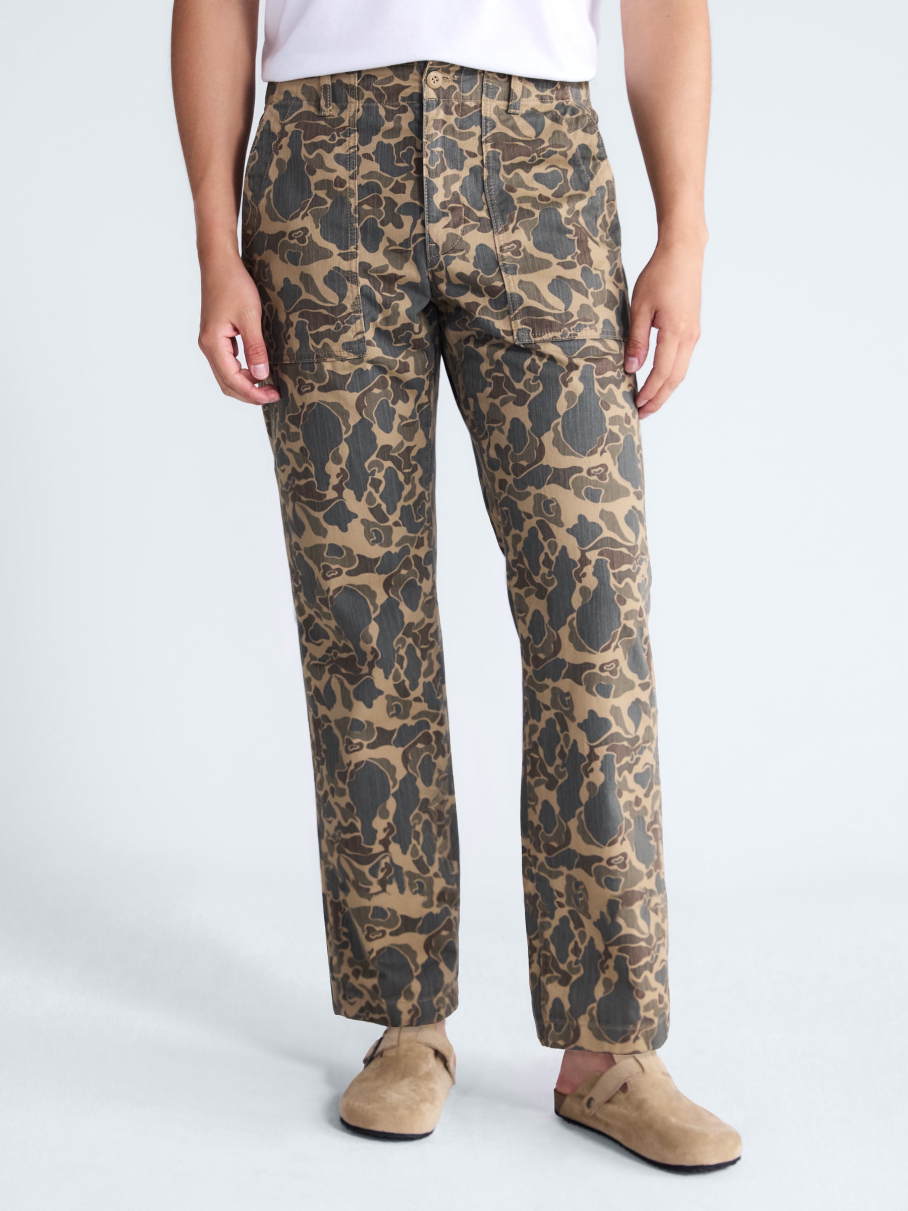 Free Assembly Men's Cotton Camo Utility Pants, Sizes 30-38