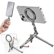 CAMOLO Aluminum Upgrade Magnetic Pocket Phone Tripod Foldable with Hook Phone Holder Compatiable with Magsafe for iPhone 17 16 15 14 13 12 Pro Max Plus Series 1/4" Screw Tripod Mount Lightweight Cell