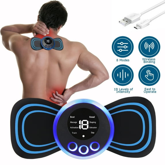 CAMOTUSE 2-Pack Dual Unit TENS EMS Pulse Massager - Electric Muscle Stimulator for Pain Relief & Therapy