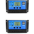 thumbnail image 1 of CAMOTUSE 2pc 30A Solar Panel Battery Charge Controller 12V/24V LCD Regulator Dual USB, 1 of 5