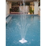 WIKCOVER Floating Outdoor Pool Fountain | Adjustable Height Up to 16 Feet | Decorative Three Tier Grecian Fountain | for Above Ground or Inground Swimming Pools | White