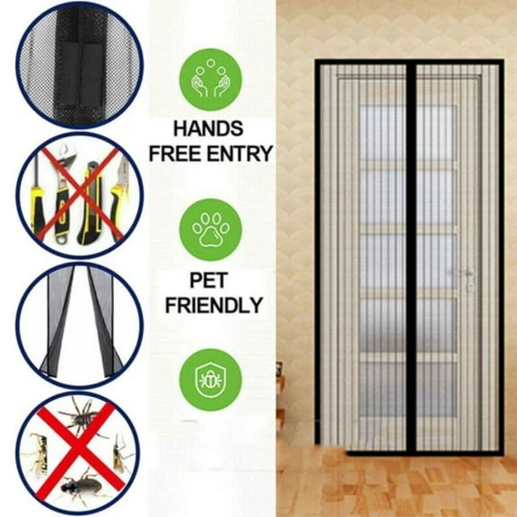 CAMOTUSE 42x82 Magnetic Mosquito Door Screen Heavy-Duty Mesh Curtain with Strong Magnets, Easy Fit for Main Doors
