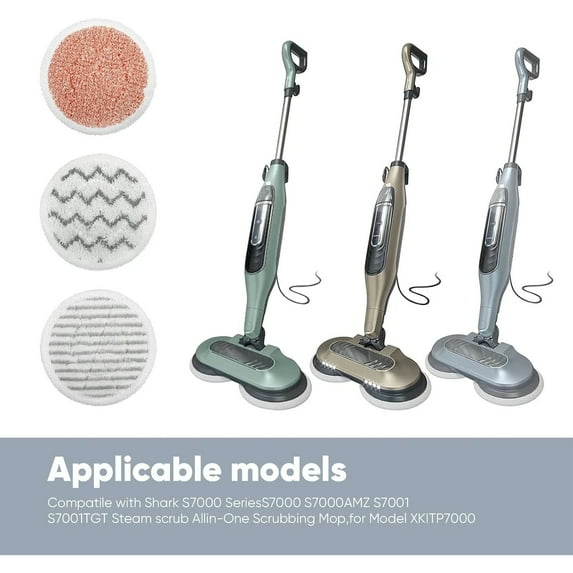 CAMOTUSE 6 Pack S8201 S8001 S7001 S7201 S7005 Steam Mop Pads for Shark S7000 S7020 Scrub Replacement Pads