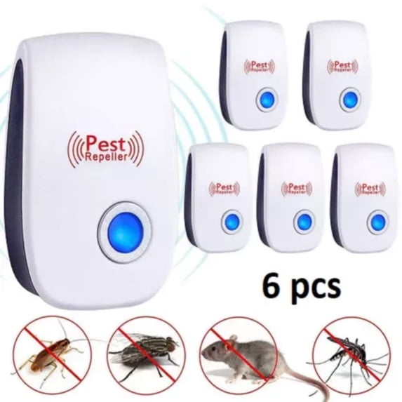 CAMOTUSE 6 Pack Ultrasonic Insect & Pest Repeller - Repels Mice, Rats, Bugs - Electronic Deterrent for Indoor Outdoor Areas