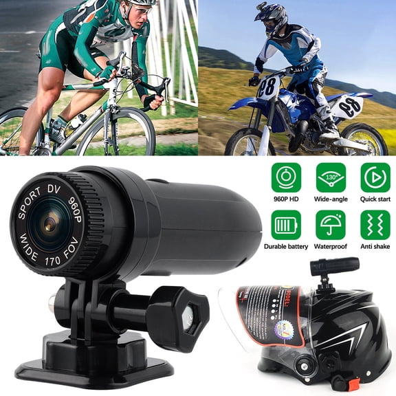 WIKCOVER 960P Full HD Sports Action Camera MotorCycle Bike Helmet Mini Cam Waterproof DV