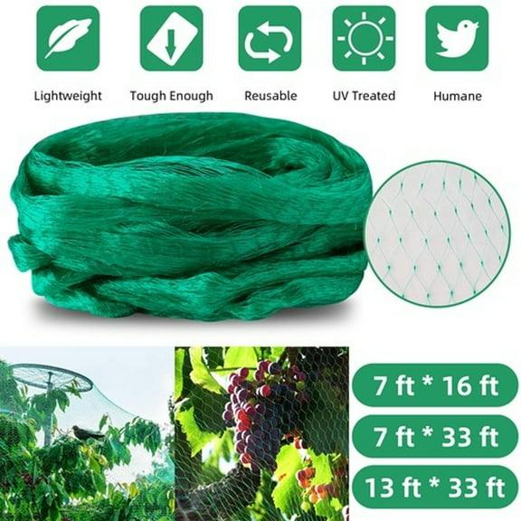 CAMOTUSE Bird Netting Pond Tree Crops Plants Fruits Garden Mesh Net Protection Heavy Duty Pest Control Wildlife Animal Deterrent Net 13FTx33FT