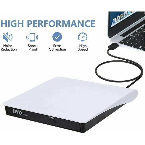 CAMOTUSE Slim External CD DVD Drive USB 3.0 Disc Player Burner Writer for Laptop PC Mac Portable USB Powered DVD RW Player Writer
