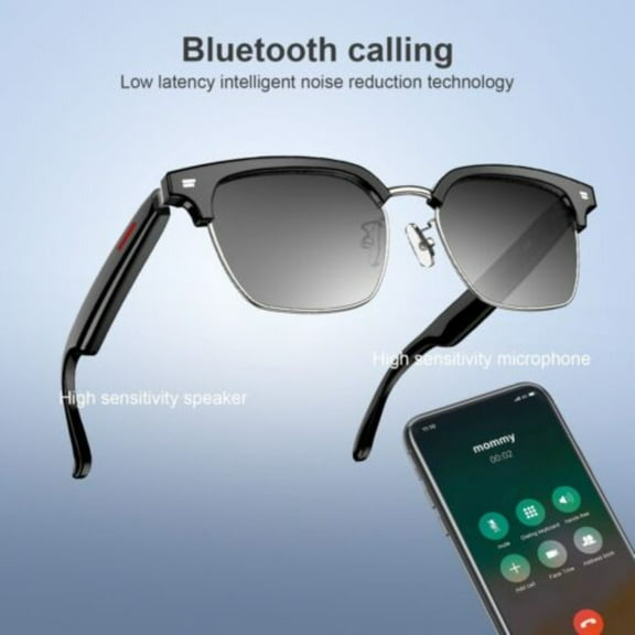 CAMOTUSE Smart Glasses Remote Camera & Bluetooth Call Glasses Ear Speaker Headset