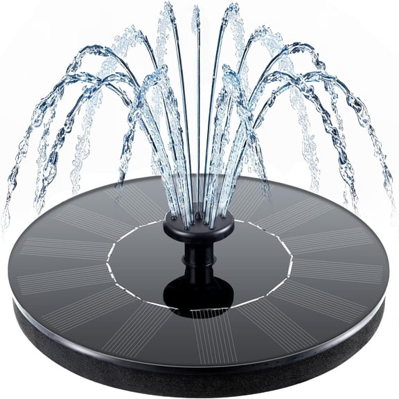 WIKCOVER 16cm Solar Bird Bath Fountains, Upgrade 1.4W Solar Fountain Pump with 5 Nozzles, Free Standing Floating Solar Powered Water Fountain Pump for Bird Bath, Garden, Pond, Pool, Outdoor