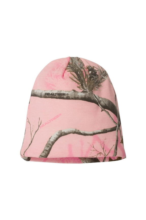 Camouflage Hunting Knit Cap with Acrylic Lining, Cotton Blend, 8 inch, ALL PURPOSE PINK