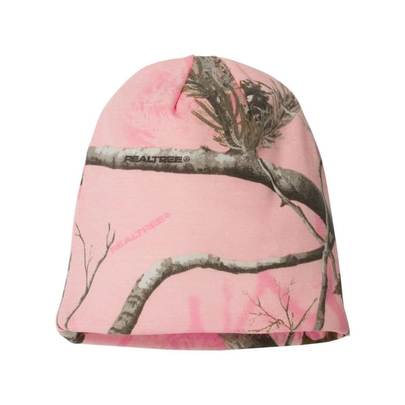 COUVER Camouflage Hunting Knit Cap with Acrylic Lining, Cotton Blend, 8 inch, ALL PURPOSE PINK
