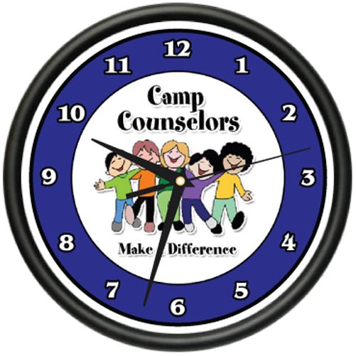 CAMP COUNSELOR Wall Clock summer camp tent kids children gift