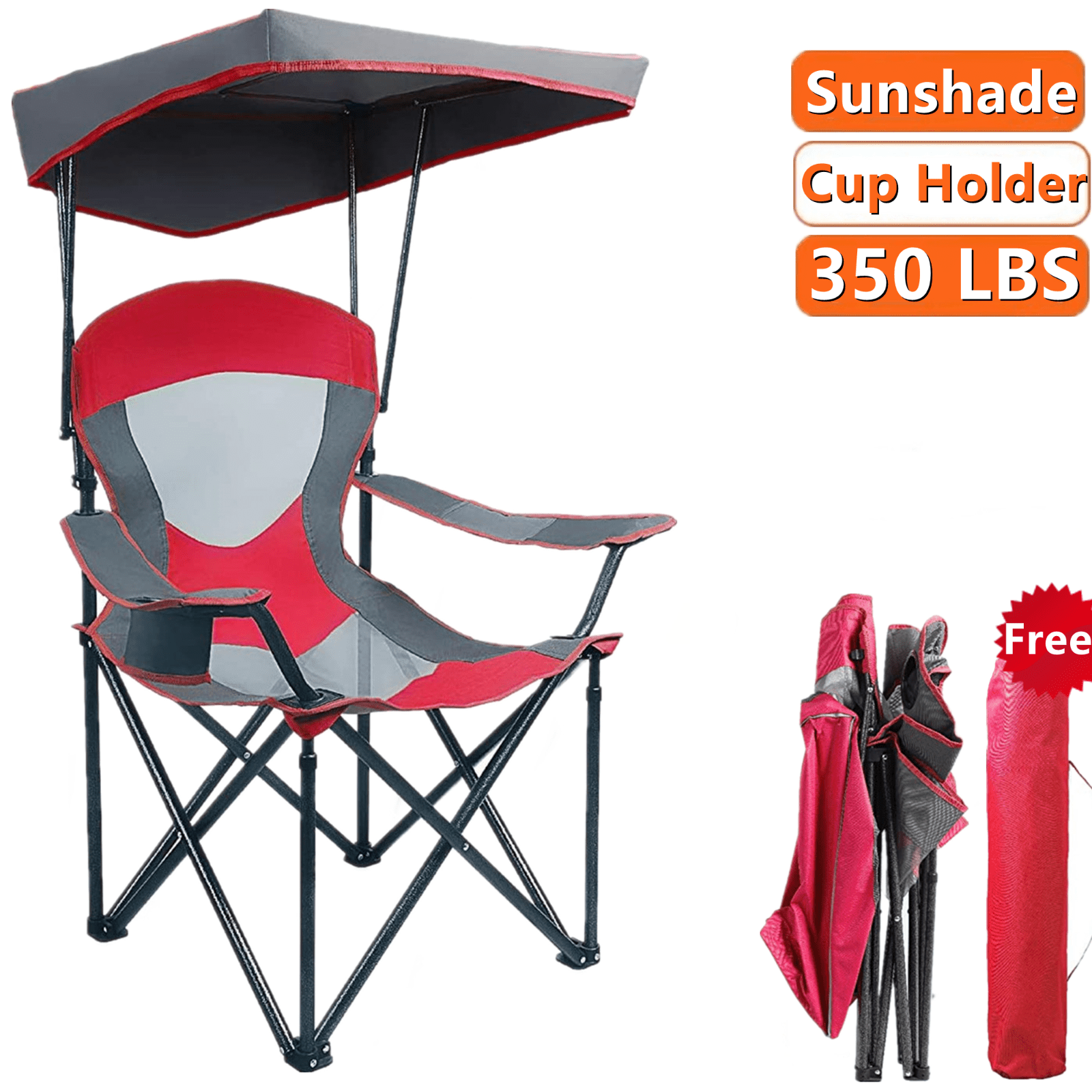 CAMP Camping Chairs with Canopy Shade Portable Outdoor Folding Chairs ...