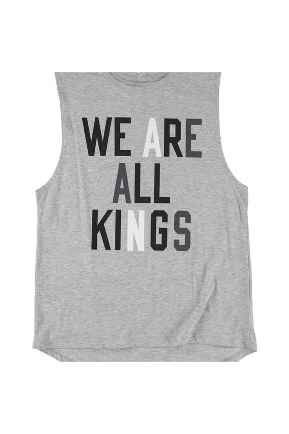 CAMP DAVID Mens We Are All Kings Tank Top, Grey, Large