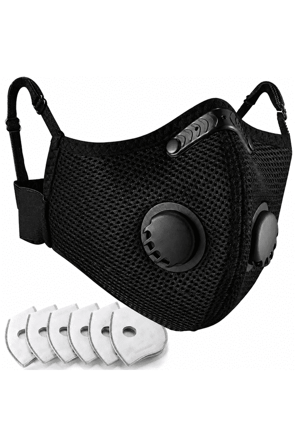 CAMP M Plus Dust Mask, Breathable Reusable Face Mask with 6 Activated Carbon Filters for Woodworking Construction Mowing Grinding (Modern1)