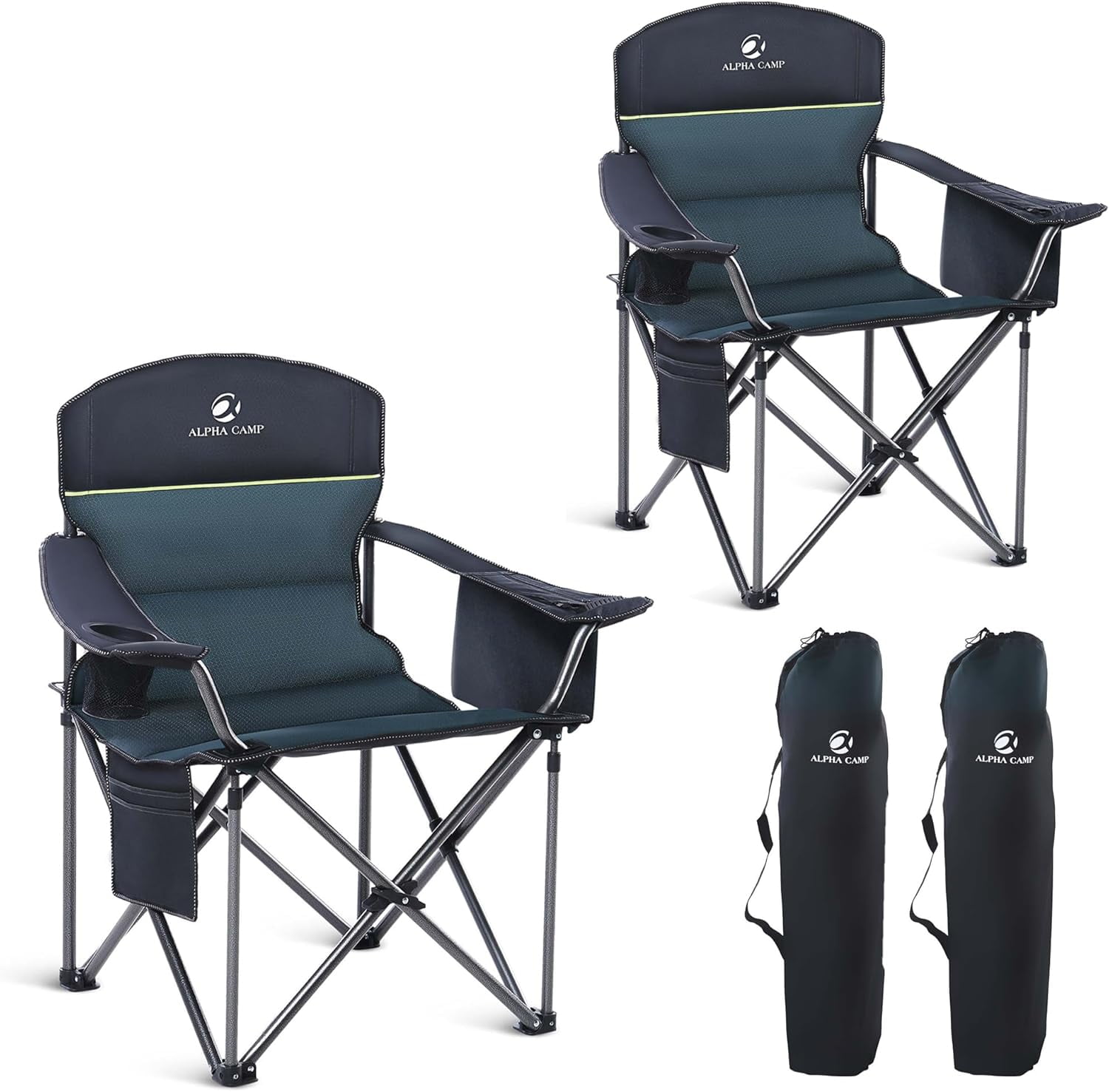 LET'S CAMP Oversized Folding Camping Chair Portable Outdoor Heavy Duty ...