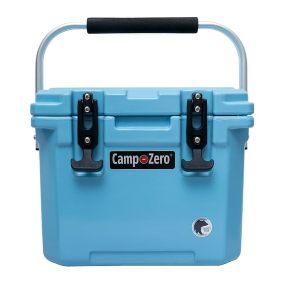 CAMP-ZERO 10 Liter 10.6 Quart Cooler with 2 Molded In Cup Holders, Sky Blue