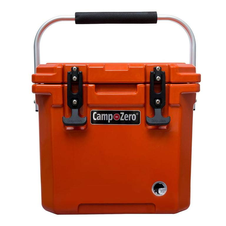 CAMP-ZERO 12L Premium Cooler/Ice Chest with Carry Handle and 2 Molded-in  Cup Holders with Drain Channels | Burnt Orange