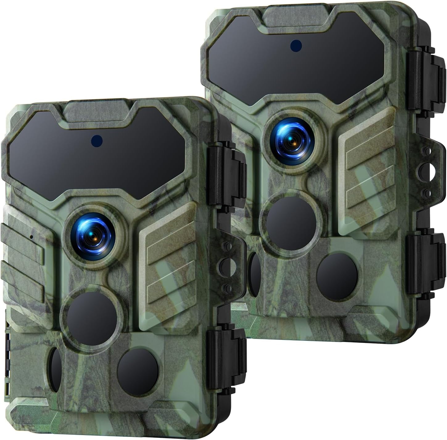 CAMPARK 2 Pack 1080P 32MP Trail Camera - Clear Night Vision Game Camera 0.1s Trigger Time Latest Sensor Motion Hunting Cameras Time-Lapse with 120°Wide-Angle 2.0” LCD for Wildlife Outdoor Monitoring
