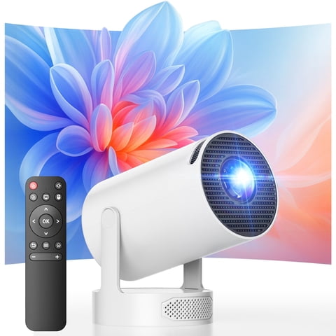 Campark Mini Projector 4K with WiFi and Bluetooth 5W Speaker 270 Rotation Portable Movie Projector Auto Keystone Electric Focus Home Theater