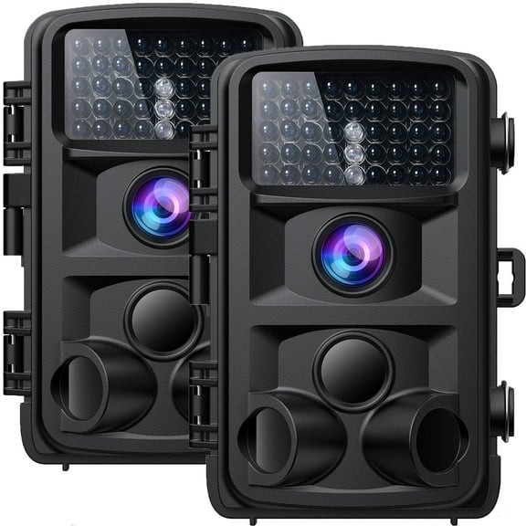 CAMPARK 2 Pack Trail Camera 16MP 1080P Deer Hunting Game Camera with Infrared Night Vision Fast Trigger Time Motion Activated Waterproof IP66 120 Wide Angel 2.4" LCD Trail Wildlife Camera