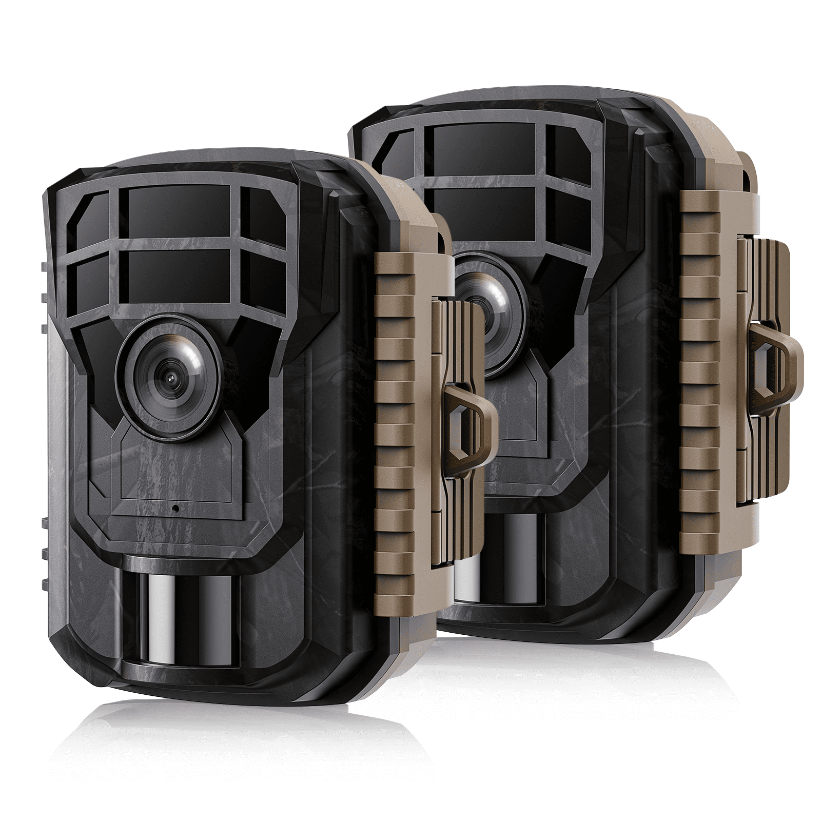 CAMPARK 2 Pack Trail Camera 32MP 2K Game Deer Hunting Camera with PIR Infrared Night Vision Fast Trigger Time Motion Activated Waterproof IP66 120° Wide Angel 2.0" LCD Trail Wildlife Camera