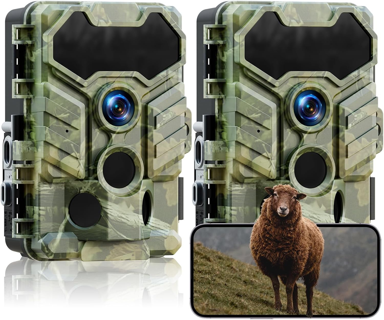CAMPARK 2 Pack Trail Camera 2K 36MP Game Hunting Camera with Night Vision Waterproof Motion Activated