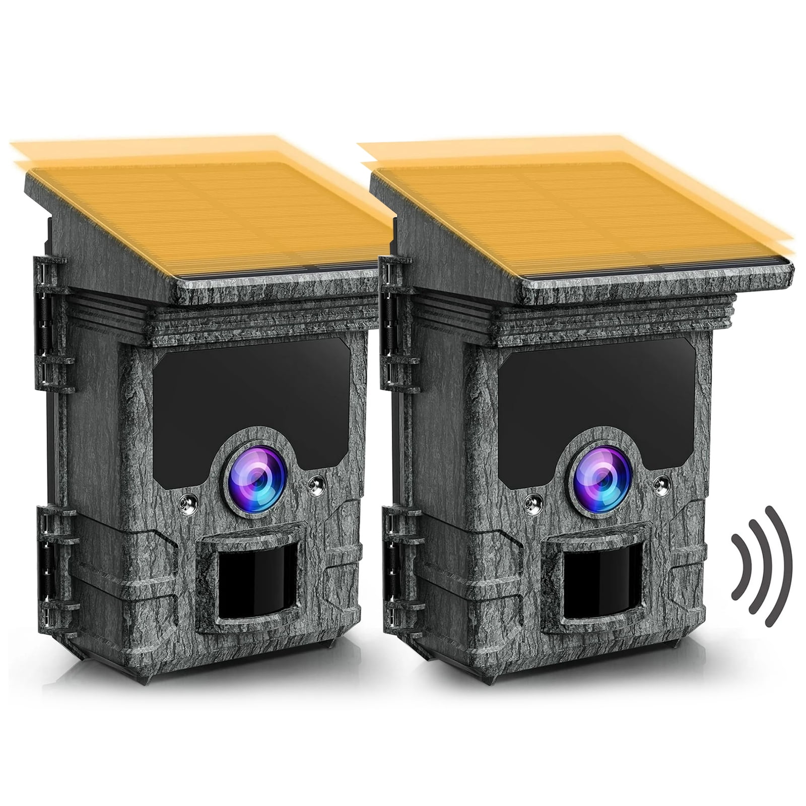 CAMPARK 2 Pack Solar WiFi Trail Camera Native 4K 30fps Bluetooth 46MP ...