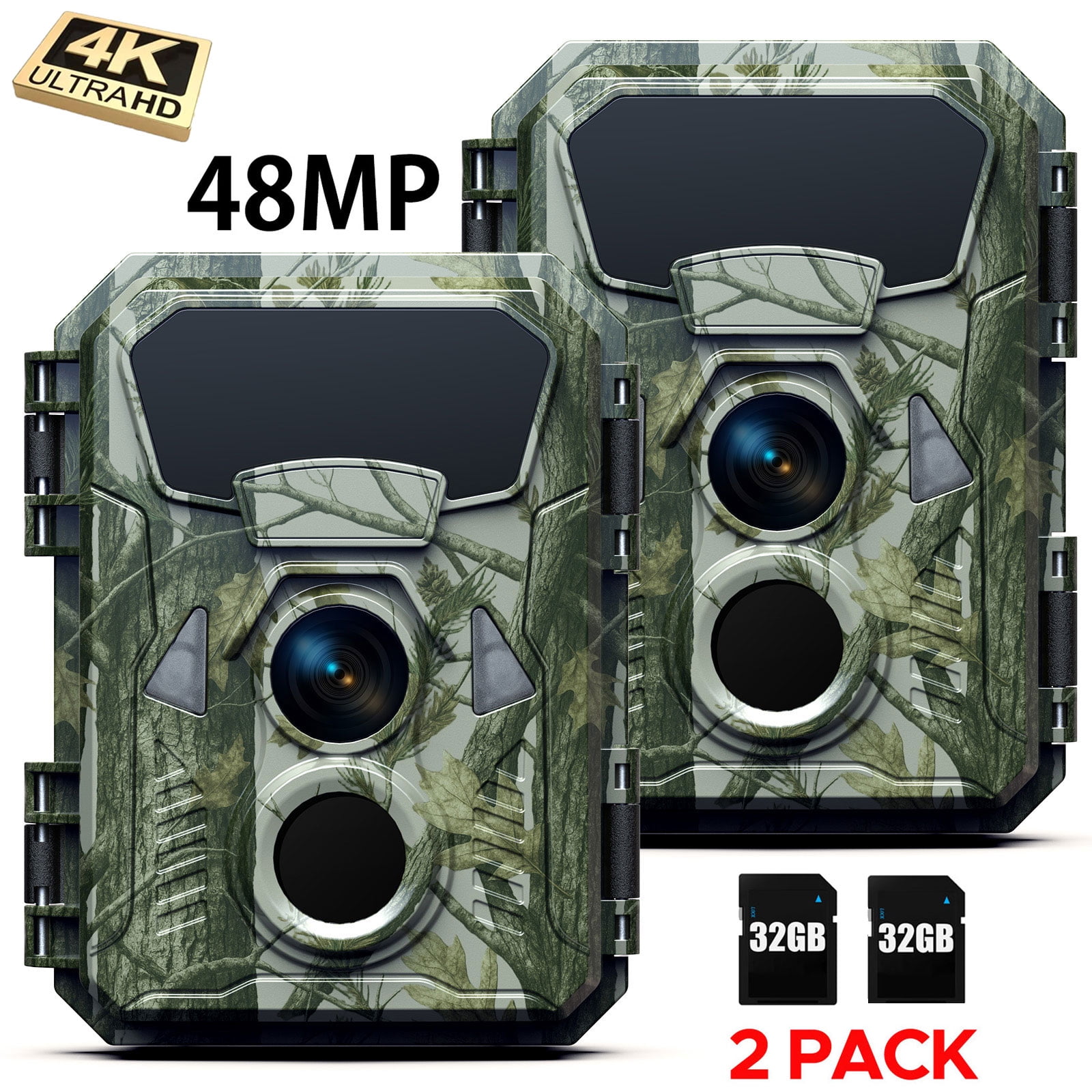 Bushnell - Spot-On 2-Pack - Trail Camera - Hoge output IR LED's voor een beter nachtbereik - 0,7 sec trigger snelheid - 18 MP - 1086p - Wildlife - Low Glow - Grijs - 66062BF