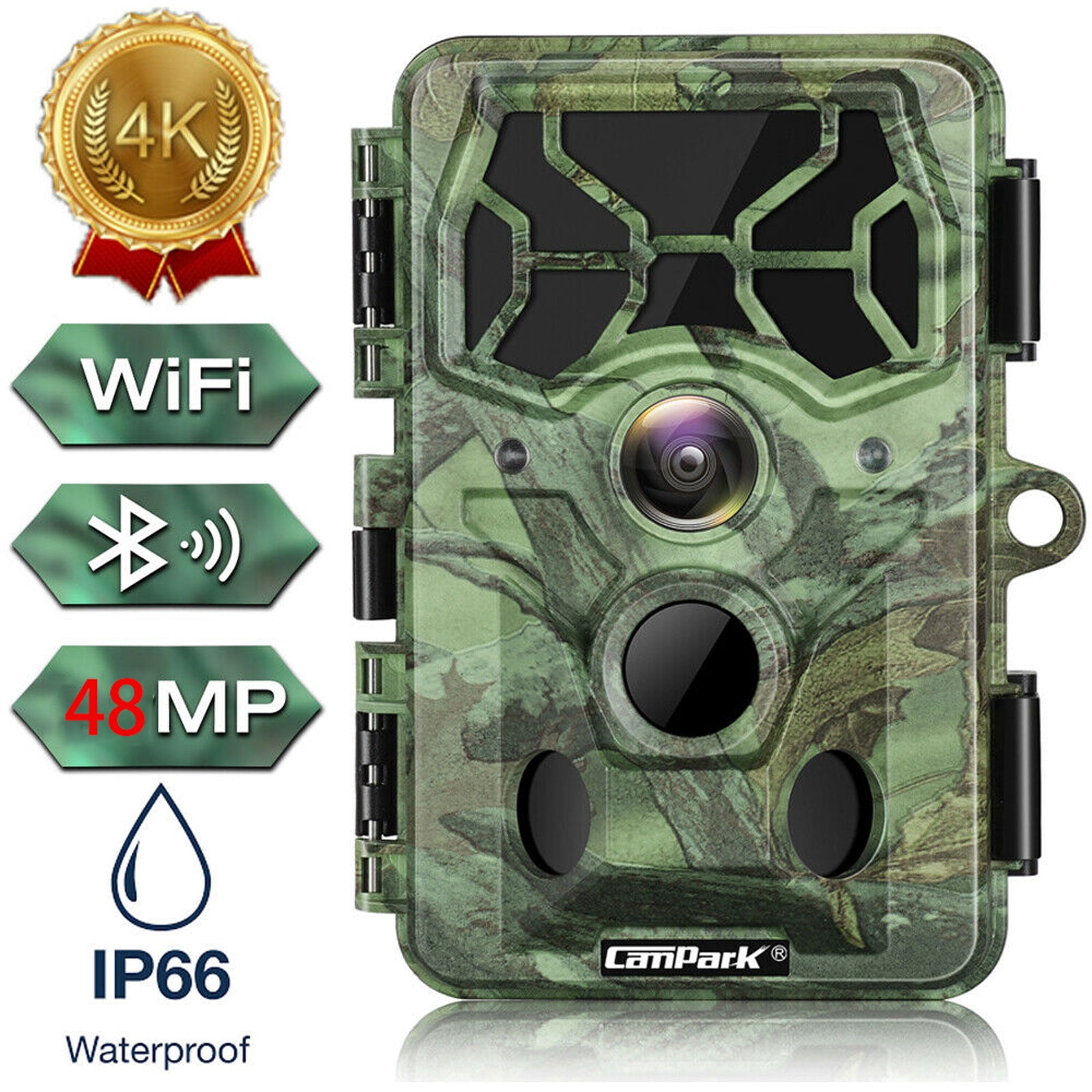 CAMPARK 48MP Native 4K 30fps Trail Game Camera WiFi Bluetooth Hunting