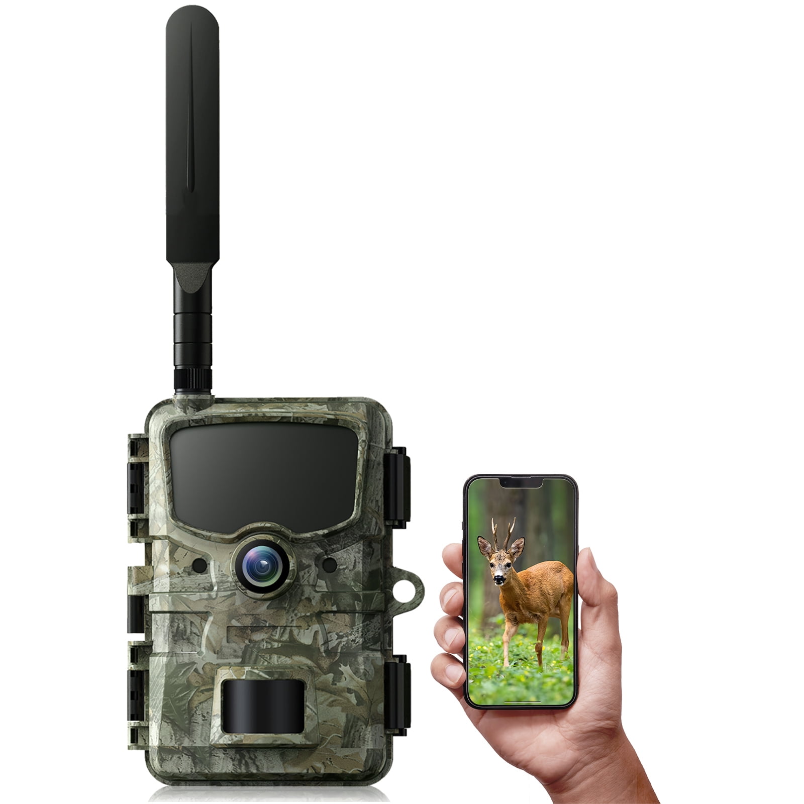 CAMPARK 4G 2.5K Live Cellular Trail Cameras, Solar Powered App Control Built-in SIM Card Hunting Game Camera with Motion Alerts, 940nm No Glow Night Vision and IP66 Waterproof for Wildlife Monitoring