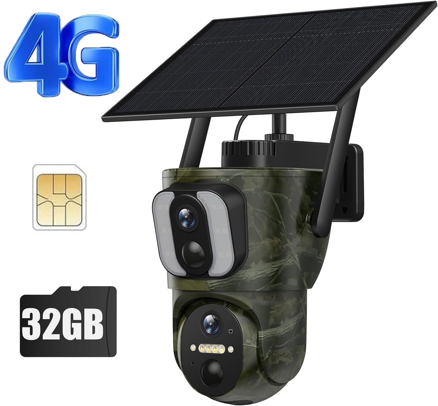 CAMPARK Cellular Trail Camera- 4G LTE with Unlimited Data, 360° View FHD Live Streaming Solar Panel Night Vision Motion Detection Two-Way Audio Game Camera for Hunting & Outdoor Security