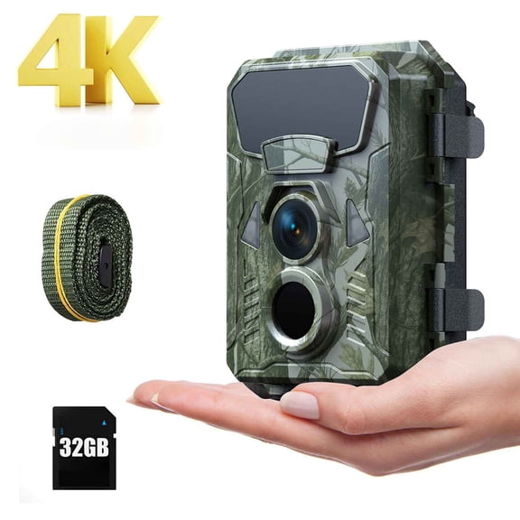 CAMPARK 4K 48MP Trail Camera with SD Card Game Hunting Deer Wildlife Camera with Night Vision Waterproof