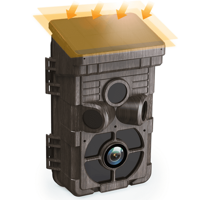 CAMPARK Solar Powered Trail Camera 1080P 24MP Hunting Deer Game Camera with Rechargeable 2500mAh