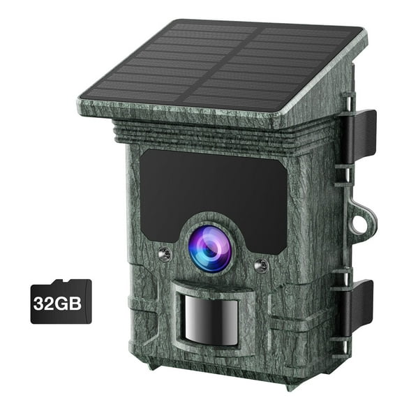 CAMPARK Solar Powered Trail Camera with SD Card Rechargeable 4400mAh 4K 48MP WiFi Game Camera with 0.1s Motion Activated Night Vision Waterproof IP66 for Wildlife Monitoring Hunting Trail Cam