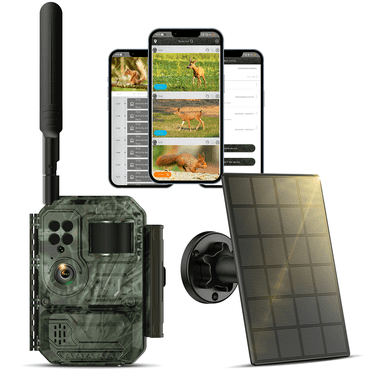 CAMPARK Cellular Solar Trail Camera with Live Streaming - 4G LTE Unlimited Data Game Camera with Night Vision, 0.1s Trigger Motion Activated, Real-Time Alerts for Wildlife Monitoring