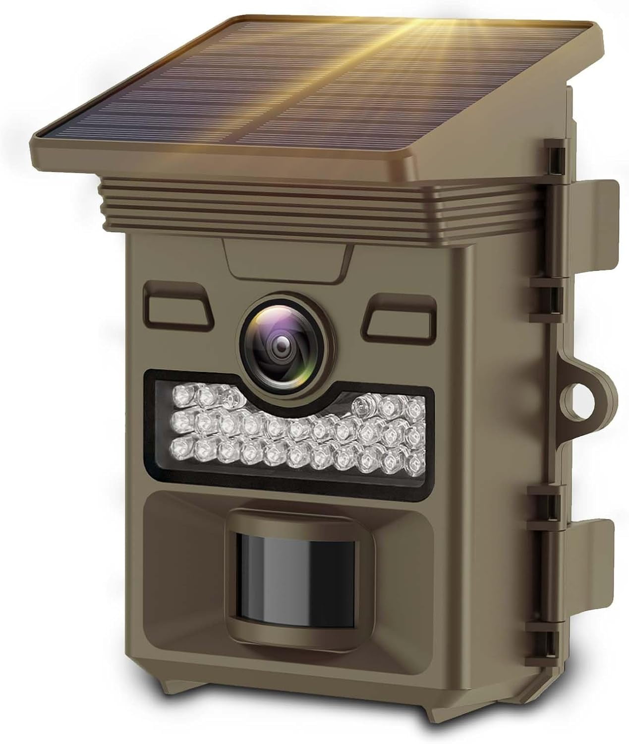 CAMPARK Solar Trail Camera 32MP 1080P Game Hunting Deer Camera with Night Vision Waterproof IP66 0.1s Tigger 120°Wide-Angle Trail Cam for Wildlife Monitoring
