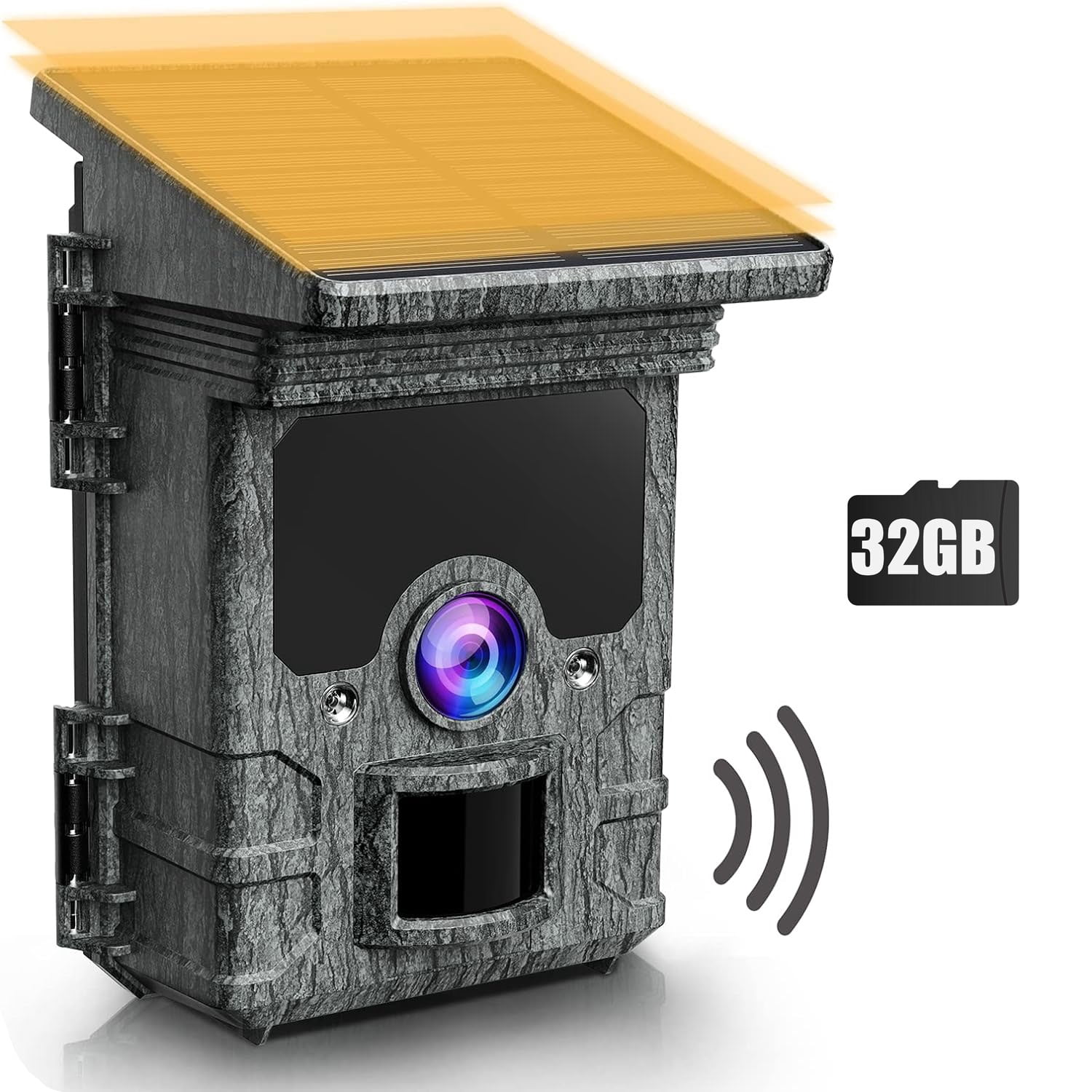CAMPARK Solar Trail Camera with SD Card 85MP 4K WiFi Hunting   Game Deer Camera Built-in 2200mAh Battery with Night Vision 0.1s Motion Activated IP66 Waterproof Loop Recording for Wildlife Monitoring
