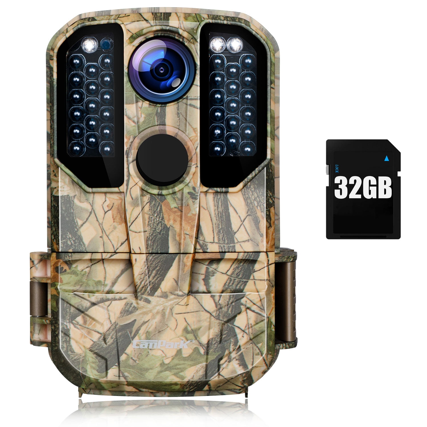 CAMPARK T75 Wifi Bluetooth Trail Camera with SD Card 20MP 1296P Game