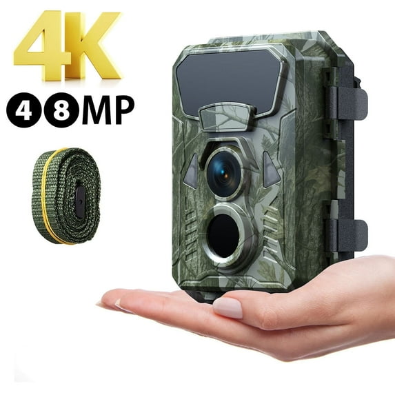 CAMPARK Trail Camera 4K 48MP Game Deer Camera with 950nm Night Vision IP66 Waterproof 0.1S Motion Activated 120° Wide Angle Trail Cam for Hunting Outdoor Wildlife Monitoring Home Security 2.0" LCD