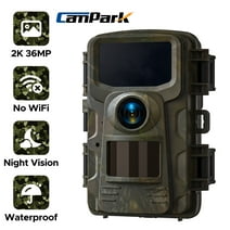 CAMPARK Trail Camera 2K 36MP Game Camera with Infrared Night Vision Waterproof 65FT Motion Activated Wildlife Scouting Hunting Deer Trail Cam with 120° Wide Angle Lens 2.0"LCD