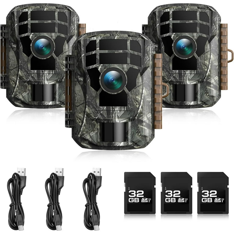 人気特価激安 3 Camera Trail CAMPARK Pack Hunting 2K 36MP Card SD 32G with グローブ