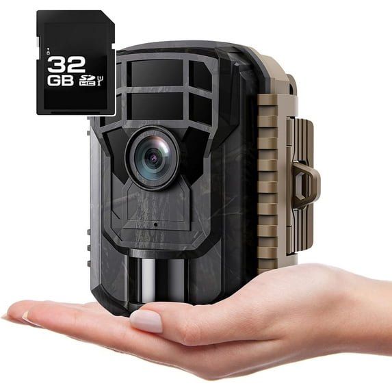 CAMPARK Trail Camera with 32G SD Card 36MP 2K Hunting Camera with Night Vision Motion Activated IP66 Waterproof, 120° Wide-Angle Trail Cam Small for Wildlife Scouting