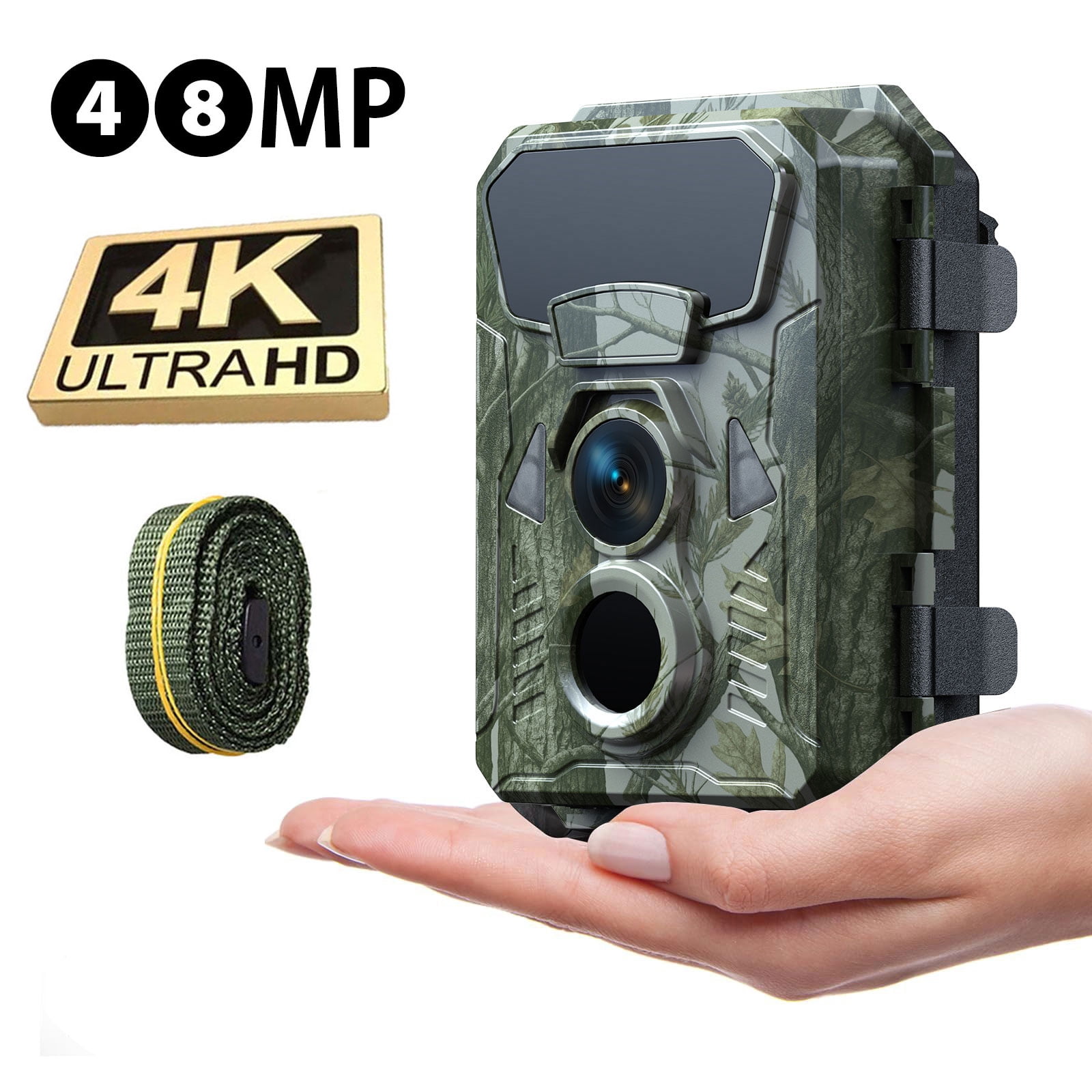 CAMPARK Trail Camera 48MP 4K HD Deer Game Camera Infrared Night Vision Waterproof Motion Activated Wildlife Scouting Hunting Trail Cam with 120°Wide Angle Lens 2.0" LCD Screen