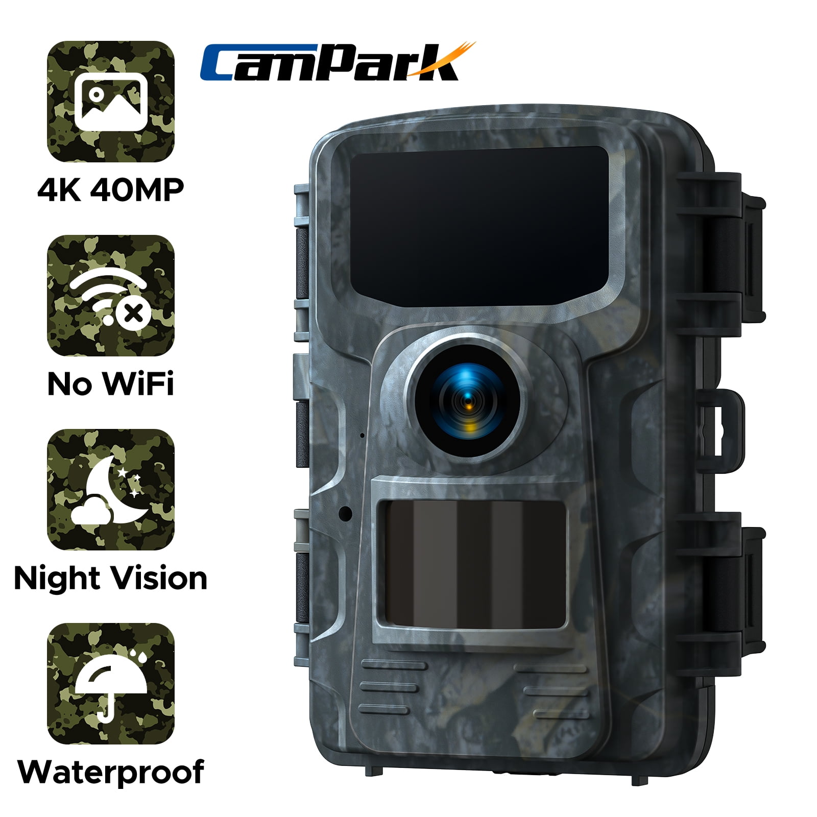 CAMPARK Trail Camera 4K 40MP Hunting Game Camera Infrared Night Vision