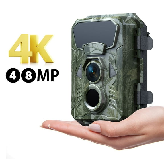 CAMPARK Trail Camera 4K 48MP Hunting Game Camera with Infrared Night Vision Motion Activated Waterproof IP66 0.1s Trigger Time Lapse 2.0" LCD Trail Wildlife Cam Surveillance Monitors