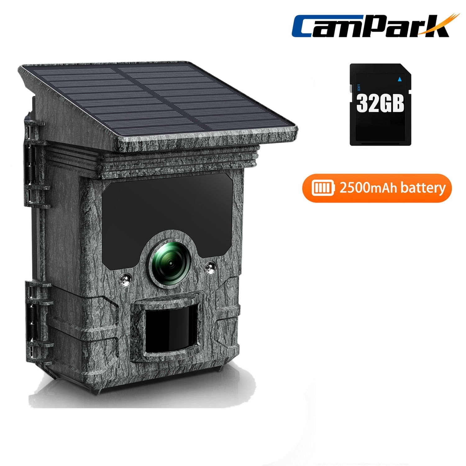 CAMPARK Trail Camera 4K 46MP- Trail Game Camera with a Free 2500mAh Solar Panel, Night Vision 0.1s Trigger Motion Activated IP66 Waterproof Time-Lapse Hunting Game Camera for Wildlife Monitoring