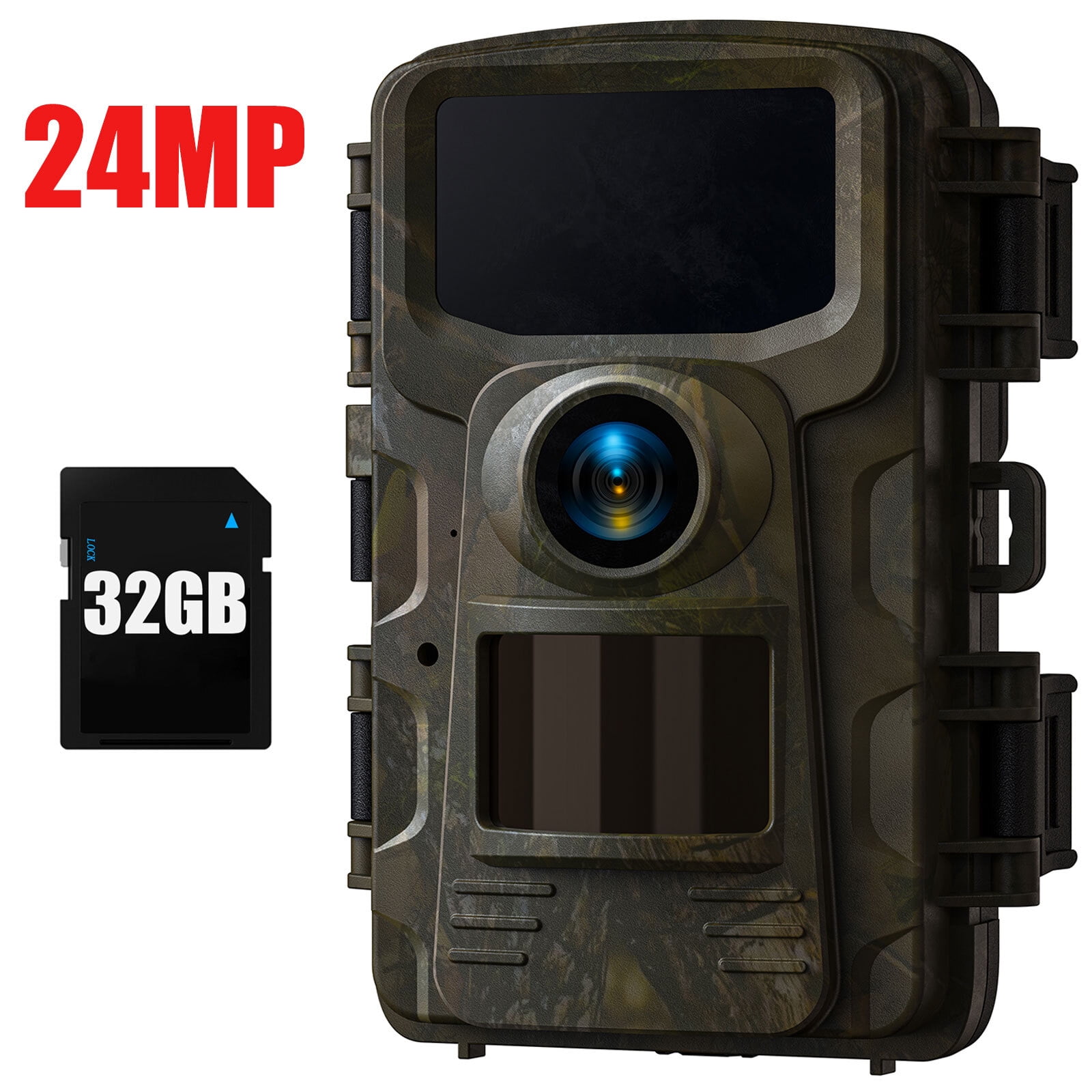 CAMPARK Trail Camera with SD Card 1080P 24MP Game Camera with Night